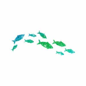 Glitzertattoo Fischschwarm Schablone