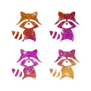 4-Mini-kleiner-Waschbaer Glitzertattoos