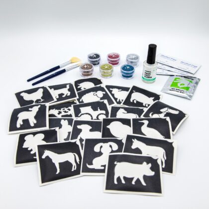 Bauernhof-Tiere-Glitzertatto-Set