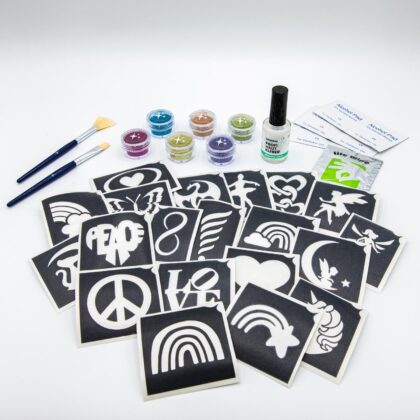 Regenbogen-Glitzertatto-Set