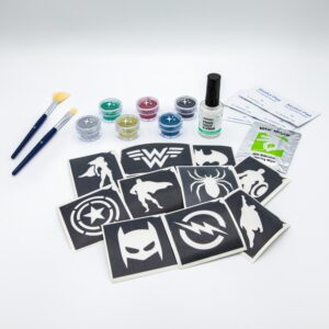 Superheld Glitzertattooset
