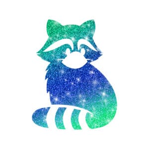 Waschbaer Glitzertattoo