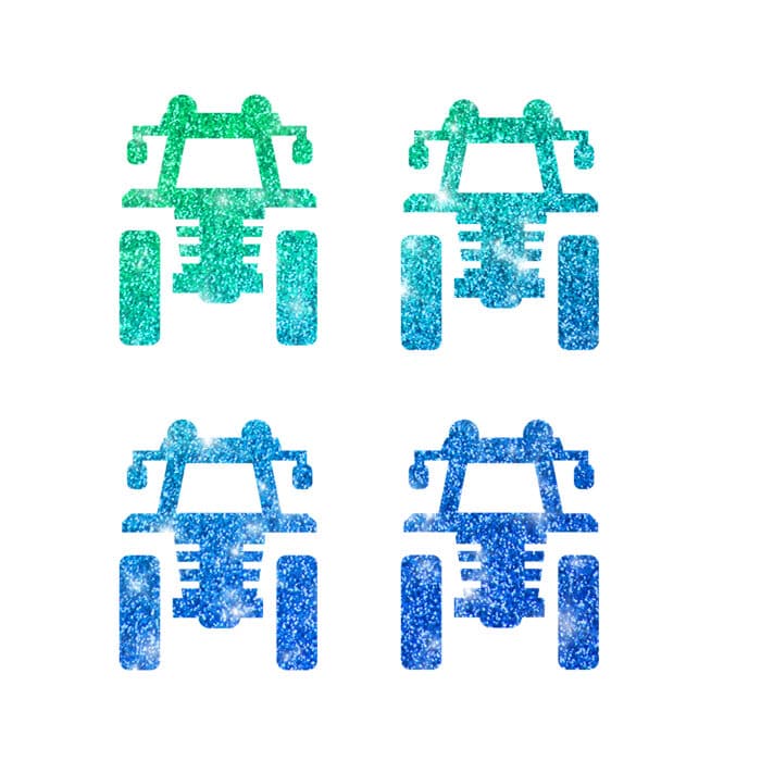 4er-Mini-Schlepper Glitzertattoos