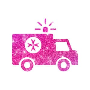 krankenwagen Glitzertattoo