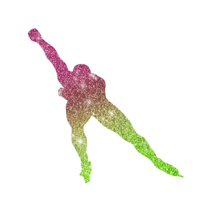 Eisschnelllaeuferin Glitzertattoo