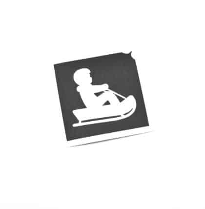 Rodelschlitten-Junge Schablone