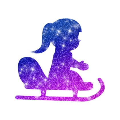 Rodelschlitten-Maedchen Glitzertattoo