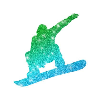 Snowboard-Sprung Glitzertattoo
