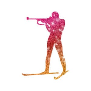 biathlon-sportler Glitzertattoo