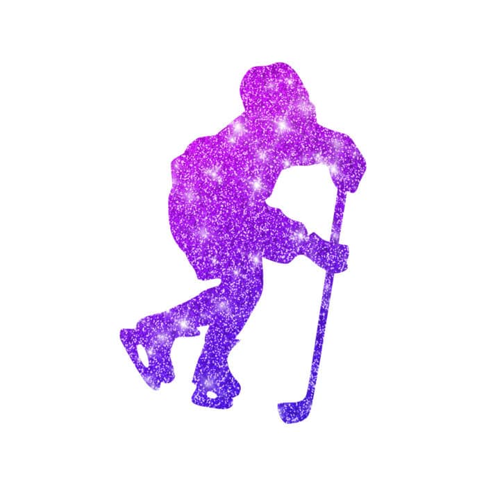 eishockey-spieler glitzertattoo