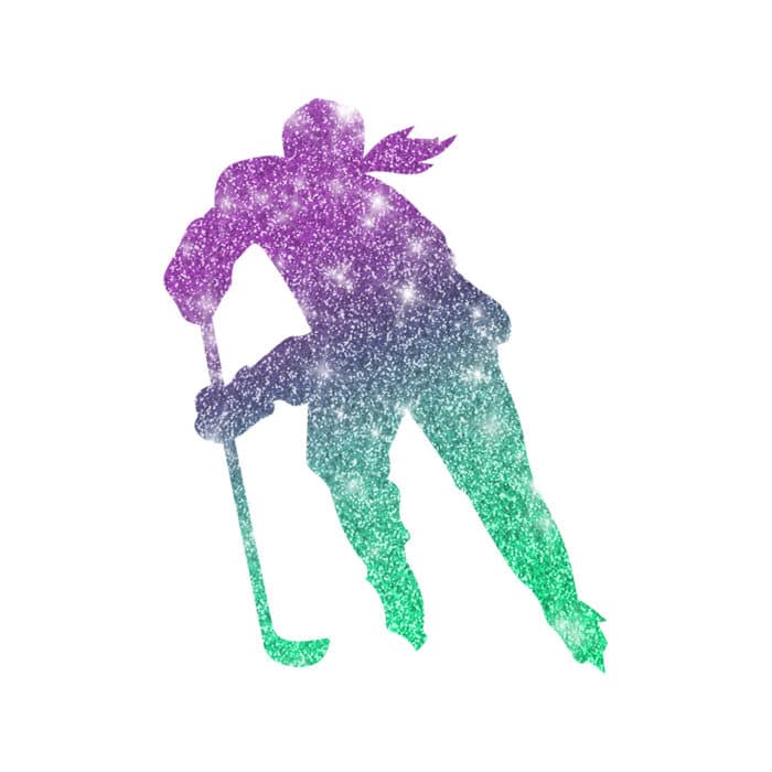 eishockey-spielerin glitzertattoo