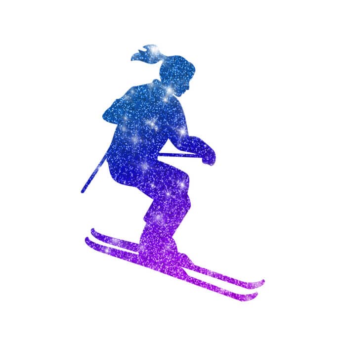 ski-fahrerin Glitzertattoo