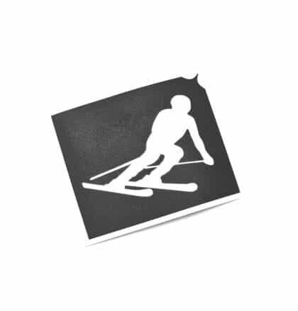 skifahrer-abwaerts Schablone für Glitzertattoos
