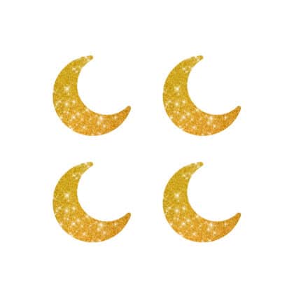 4er Mini Mond Glitzertattoo