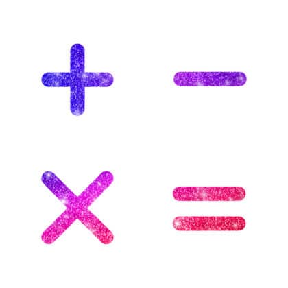 4er Mini Rechenzeichen Glitzertattoos